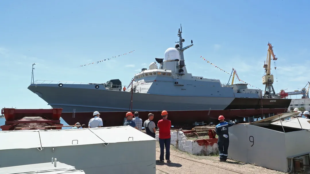 Фото · Спуск на воду МРК «Циклон» · 24.07.2020